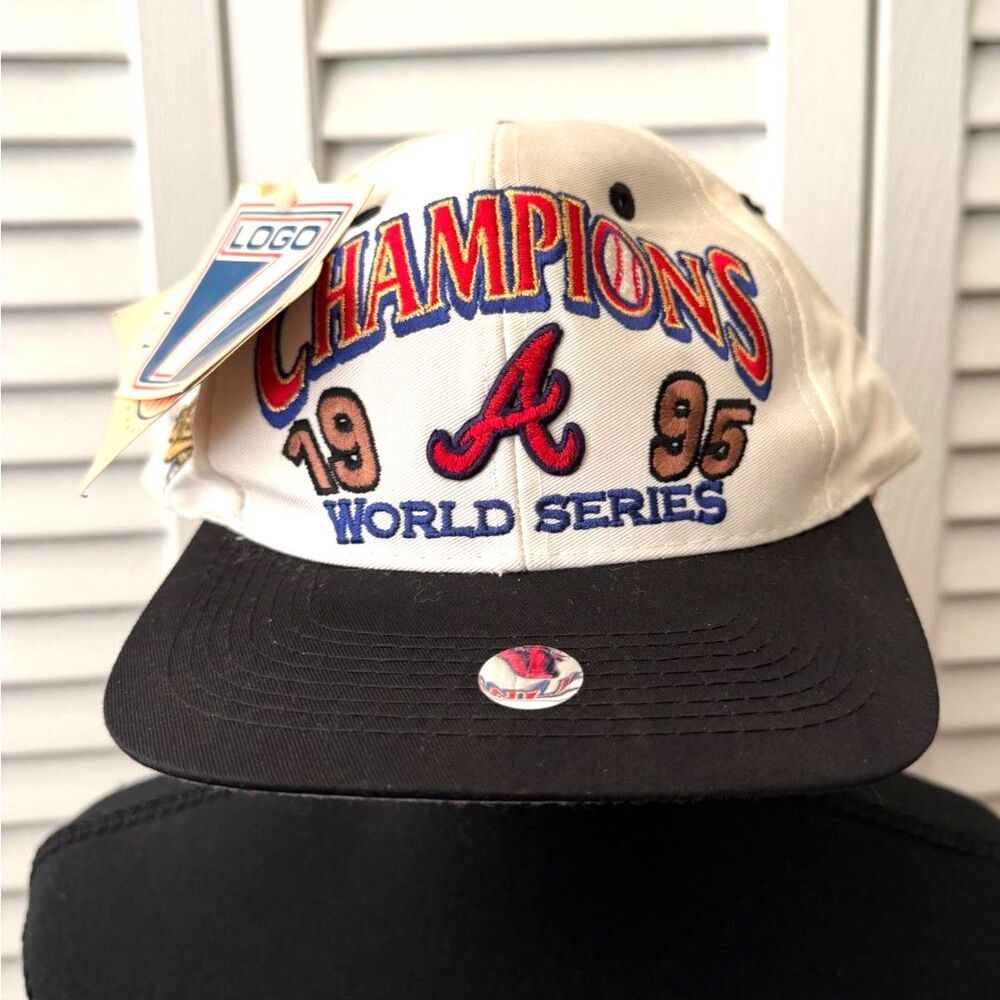 Vintage 1995 Atlanta Braves World Series Champions Snapback Hat Cap Logo 7 NWT